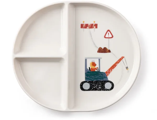 Tastii, tallerken m/3 rum, Busy Builders